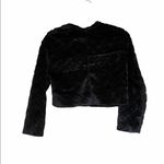 ZARA NWT FAUX FUR TEXTURED SWEATSHIRT BLACK SMALL Photo 8