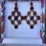 Dangly‎ Earrings Red Photo 0