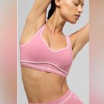 Alo Yoga NWT Airbrush Heart Throb Sports Bra Pink Wild Rose White Size L Photo 0