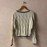 Cotton On Tan & Hunter Green Knit Cropped Boxy Fit Varsity Sweater NWT Sz M Photo 9