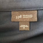 J.Jill  Wearever Button-Front Belted Woven Jacket Navy Size M Business Casual Photo 6