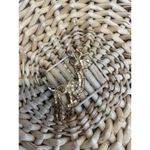 Rhinestone Reindeer Brooch Articulated Legs Gold Green Red Rhinestones Photo 1