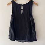 American Eagle  Black Crochet Floral Lace Tank Top Photo 3