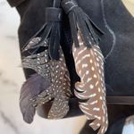 Aquazzura Coachella feathered black suede flat ankle boots size IT 35 US 5 Photo 5