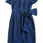 Black Halo  Harbor Sheath Dress Pacific Blue Luxury Bow Fitted Size 0 Womens NWT Photo 0