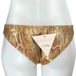 NEW Dippin Daisy's Tan Snakeskin Animal Print Low Waist Bikini Bottom Swimwear S Photo 1