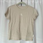 Calvin Klein  Stone Beige Cotton T-Shirt Size Small Photo 0
