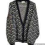 Vintage Honneywell & Todd Cardigan Women’s L Aztec Black White Oversized Size L Photo 0