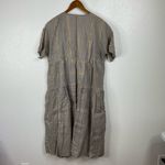 Pink Chicken Gray Gold Midi Dress Size Large Photo 1