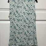Talbots Green and White Sleeveless Ruched Blouse with Plunge V-Neck Photo 5