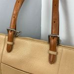 Tusk Nude Leather Luxury Shoulder Handbag with Brown Double Handle Two Tone Photo 1