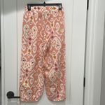 Christian Siriano ikkat print rayon linen pants with pockets Orange Photo 5