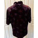 Laura Scott  Velvet Top Womens LG Purple Mock Neck Floral Grunge Fairy Whimsigoth Photo 2