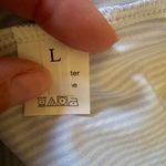 Blue White Striped Ruffle Sleeve Blouse V Neck Sleeveless Top Stretch Size L Size L Photo 2