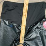 Hot Kiss  Women’s Maternity Black Faux PU Leather Leggings Skinny Size Large NWT Photo 5