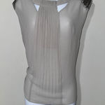 Tea & Cup Los Angeles Women's Sleeveless Blouse Top Gray Beaded Shoulders L Photo 0