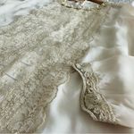 Vintage Gold Ivory Lace Beaded High Neck Embellished Blouse Size L Size L Photo 9