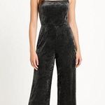 Topshop Black Velvet Velour Sleeveless Cami Wide Leg Overalls Jumpsuit Romper 4 Photo 0