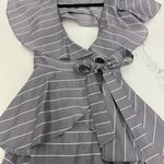 Balance Collection  Gray Striped Romper wrap front V neck. Photo 5