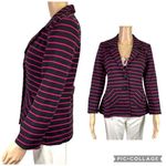 Cheryl Nash Windridge Womens Tailored Blazer Suit Jacket Striped Black Pink Med Photo 1