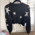 Star Pattern Crew Neck Drop Shoulder Sweater Size M Black Size M Photo 2