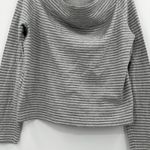 James Perse STANDARD Gray White Stripe Cowl Neck Long Sleeve Cotton Top Size 4 Photo 2