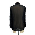 Cleobella  Autumn Sheer Blouse Black Button Down Size Small‎ Photo 7