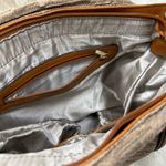 Faux Suede Snakeskin Shopper Tote Bag Tan Photo 10