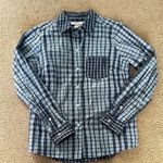 Foxcroft  Easy Care Blue Checkered Crinkle Shirt Women’s 8 Business Casual Photo 2