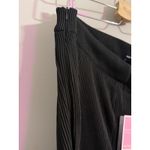 Pretty Little Thing Black Ribbed Wide Leg Palazzo Pants Elastic Waist Split Hem Photo 4