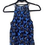 Gap NEW  Blue Black Sleeveless Floral Romper XS Photo 4
