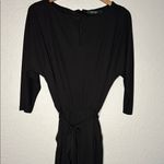 Ralph Lauren Classic Black Jumpsuit Tapered Belted Pockets 3/4 Sleeve Cocktail Photo 2