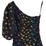Shoshanna Ronnie Starry Night Black Rainbow Metallic Star One Shoulder Dress 6 Photo 6