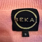 Seka Art Women's Pink Floral Crop Cardigan with Bishop Sleeves M Photo 7