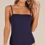 Showpo Navy V-neck Bodysuit  Photo 0