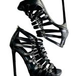 Saint Laurent Nina Cage Sandals Size 38.5 Calfskin Black w/Box Dustbag 316198 Photo 2