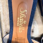 Shaicella Denim Square Toe Slides Colorful Rope Embellished Sandals Boho Size 9 Blue Photo 5