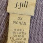 J. Jill Sweater Women's Size‎ 2X Office Business Purple Silk Wool Blend NEW Photo 2