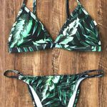 Romwe Green Leaf Print Triangle Bikini Set  Photo 0