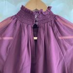 Joie  Purple Long Sleeve Smocked Blouse Photo 8