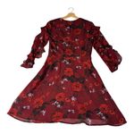 Lucky Brand  Long Sleeve Dress Womens Size 2 Burgundy Whimsigoth Dark Romantic Photo 9