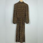 ZARA  Mock Neck Printed Maxi Dress Balloon Sleeve Smocked Waist Size XS preppy Photo 4