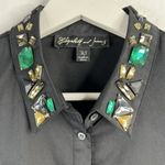 Elizabeth and James  Women’s Size XS Tunic Top Jeweled Bling Collar Sleeveless Photo 3