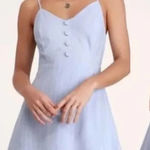 Lulus Lulu’s Dress Blue and White Shoreline Striped Sleeveless Skater Dress Size XL Photo 0