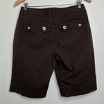 Bermuda Tribal  Shorts Women’s Size 6 Brown Flap Button Pockets in Back Photo 2
