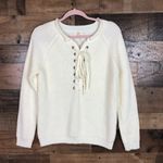 Entro Anthropologie  lace up‎ sweater women’s size small Photo 2