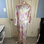 Oscar de la Renta Full Length Floral Silky Robe Kimono - Size XL Photo 4