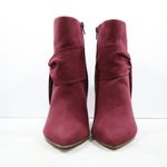 JustFab  Karolina Burgundy Red Suede Knot 5" Heel Ankle Booties - 9.5 WW Photo 1
