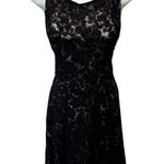 Maurice's 90’s Y2K Black Lace Over Leopard Print Dress 11/12 Fit N Flare Homecoming Dance Photo 1