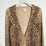 Chico's Cardigan Women XL Leopard Longline Long Sleeve Button Up Closet Staple Photo 2